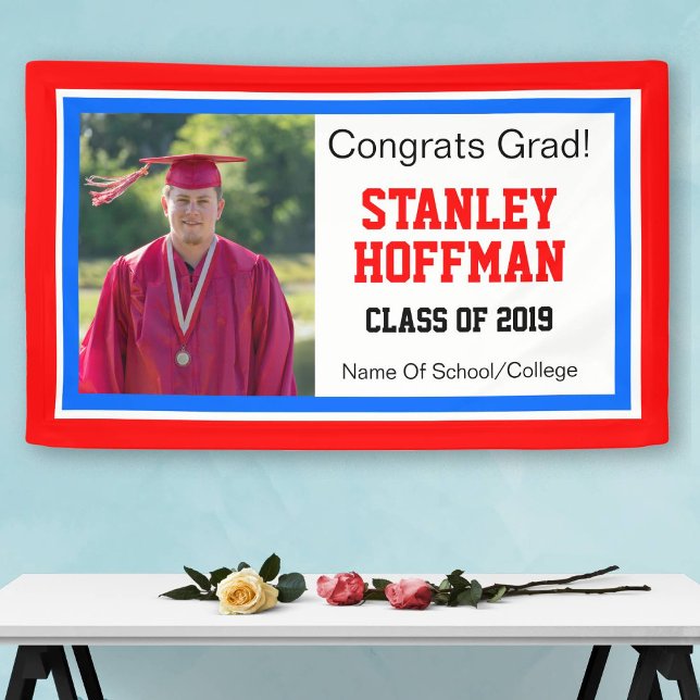Red White and Blue Grad One Photo Banner (Creator Uploaded)