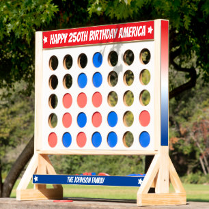 Red White and Blue Gradient 4th of July Fast Four