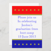 Red, white and blue graduation invitation (Front/Back)