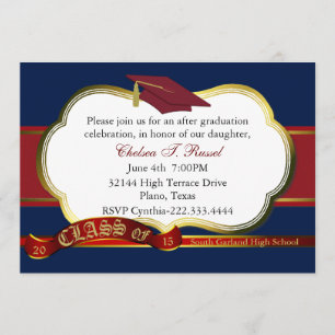 Red, White, and Blue Graduation Party Invitation