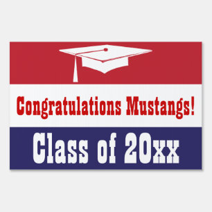 Red, White and Blue Graduation Yard Sign