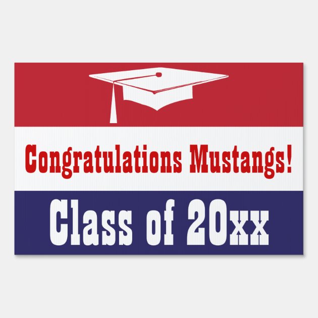 Red, White And Blue Graduation Yard Sign
