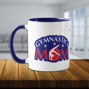 Red White and Blue Gymnastics Mom Personalized Mug