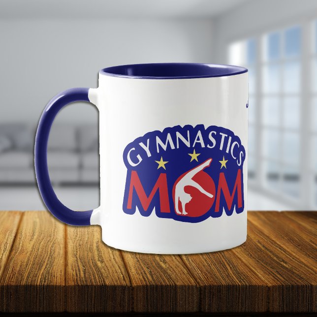 Red White and Blue Gymnastics Mom Personalized Mug (Creator Uploaded)