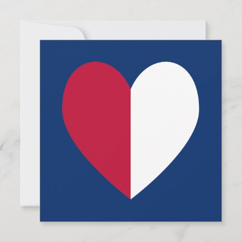 Red White and Blue Heart Invitations