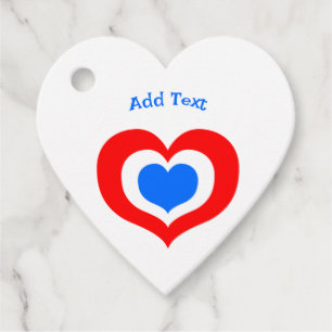 Red, White and Blue Hearts Favor Tags