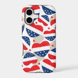 Red, White and Blue Hearts iPhone 17 Case