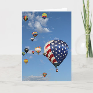 Red, White and Blue Hot Air Balloon Card