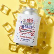 Red White and Blue i do BBQ Bridal shower Custom
