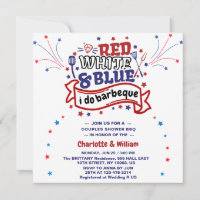 Red White and Blue i do BBQ Couple Bridal shower 