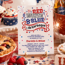Red White and Blue i do BBQ Couple Bridal shower