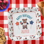 Red White and Blue Ice Cream Party Birthday Paper Plates<br><div class="desc">Get ready to unleash a bear-y awesome celebration with our Patriotic Bear Ice Cream Party Birthday Party Plates! These adorable 4th of July themed plates are the perfect way to add to the decor of your child’s summer ice cream party birthday event. Featuring a cute red, white, and blue ice...</div>