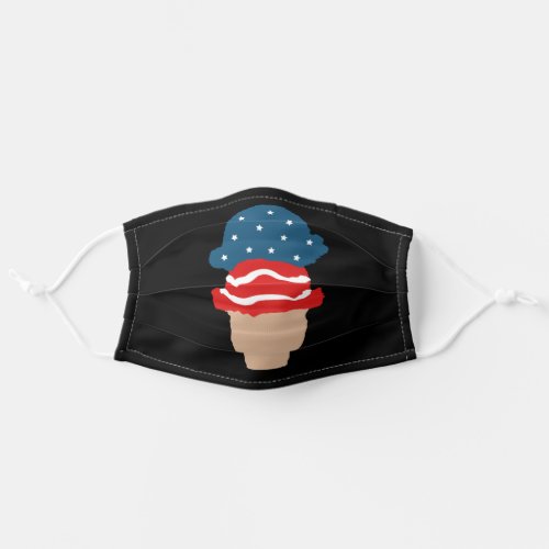 red white and blue ice cream scoops adult cloth face mask