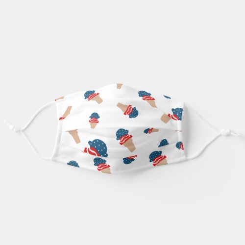 red white and blue ice cream scoops adult cloth face mask