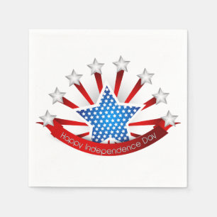 Red White and Blue Independence Day Paper Napkins