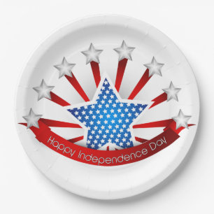 Red White and Blue Independence Day Paper Plates