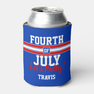 Red White and Blue July 4th Custom Can Cooler