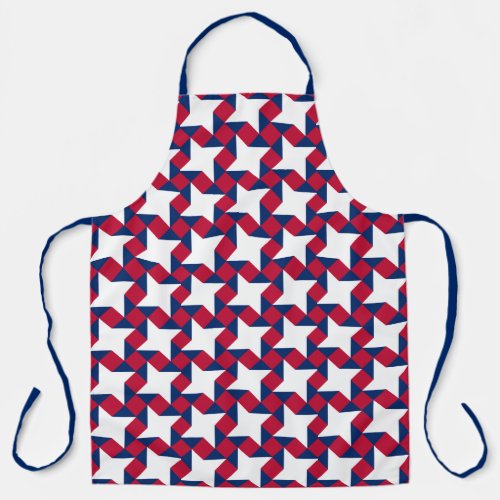 Red White and Blue July Fourth Patchwork Pattern Apron