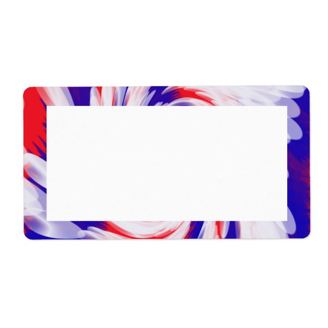 red white and blue label (Front)