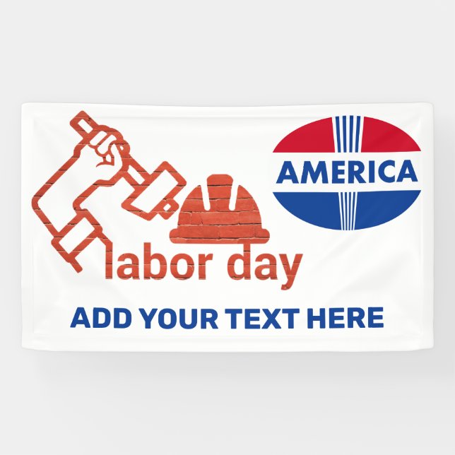 Red White and Blue Labor Day  Banner (Horizontal)