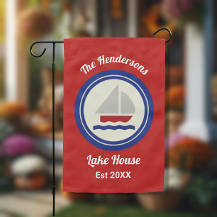 Red White and Blue Lake House Flag