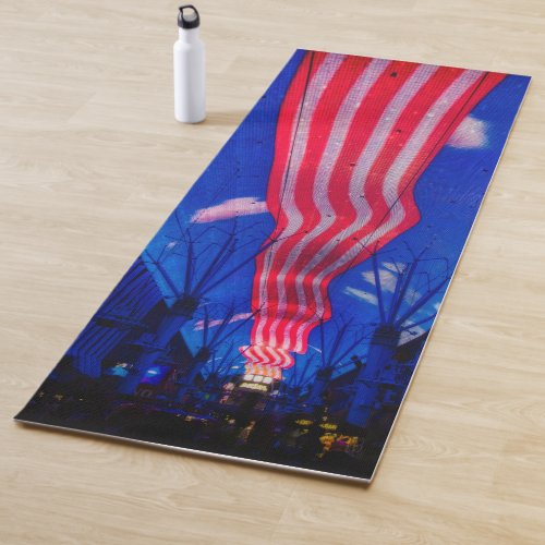 Red White and Blue Las Vegas Yoga Mat