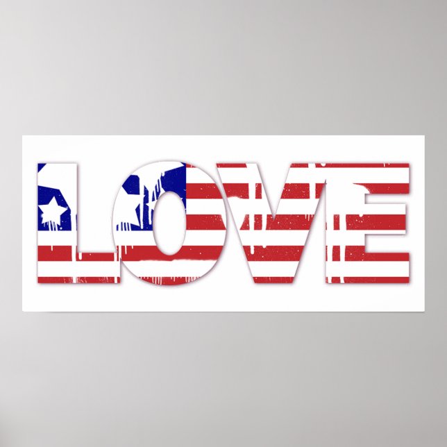 Red, White and Blue Love Poster (Front)