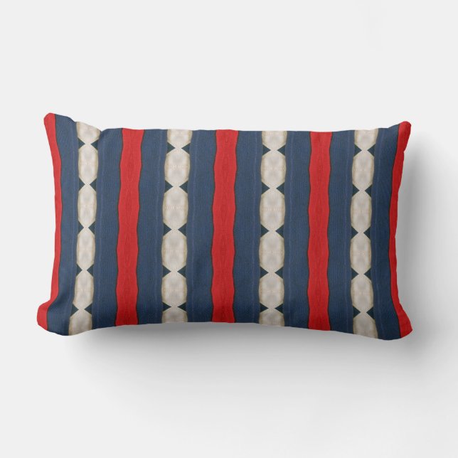 Red, White and Blue Lumbar Pillow (Front)