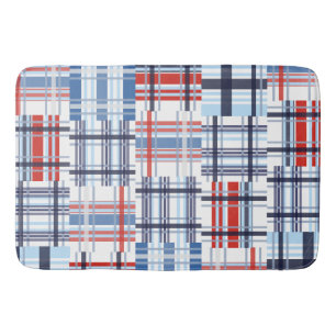 Red, White and Blue Madras Bath Mat
