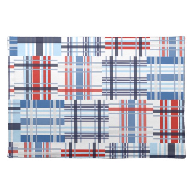 Red, White and Blue Madras Cloth Placemat (Front)