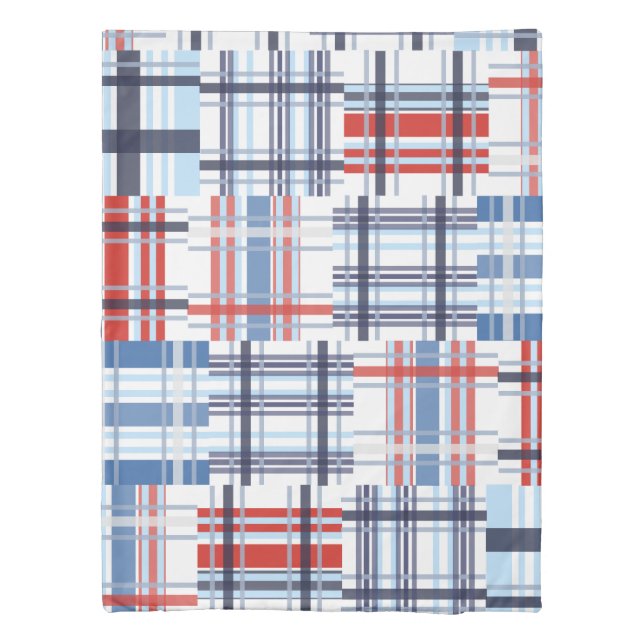 Red, White and Blue Madras Duvet Cover (Back)