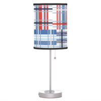 Faial Skinne Stereotype Red, White and Blue Madras Table Lamp | Zazzle