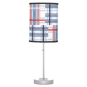 Red, White and Blue Madras Table Lamp