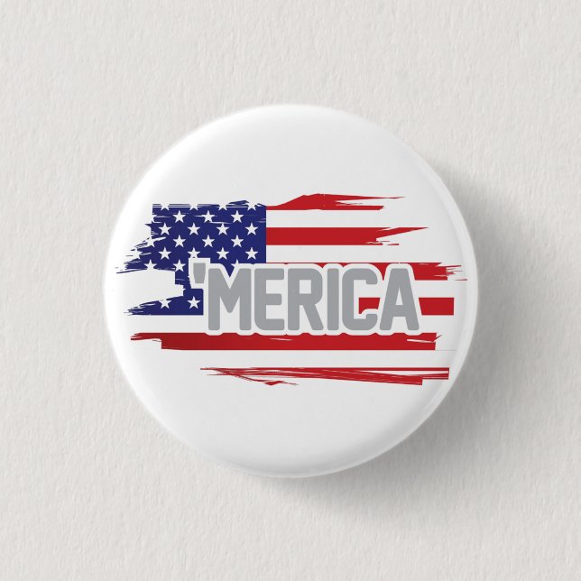 Red white and blue "Merica button (Front)