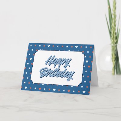 Red, White, and Blue Mickey Star Pattern Card
