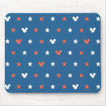 Red, White, and Blue Mickey Star Pattern Mouse Pad