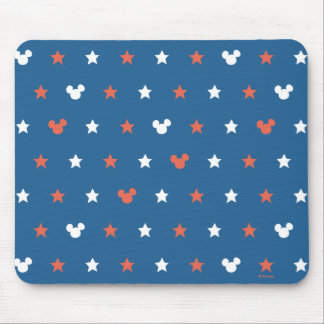 Red, White, and Blue Mickey Star Pattern Mouse Pad