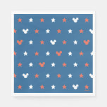 Red, White, and Blue Mickey Star Pattern Napkins