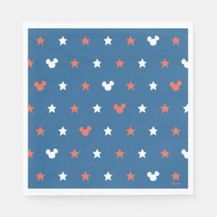 Red, White, and Blue Mickey Star Pattern Napkins