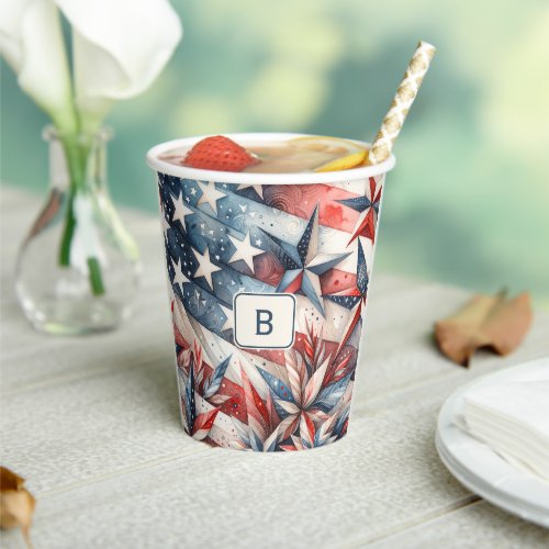 Red White and Blue Monogram