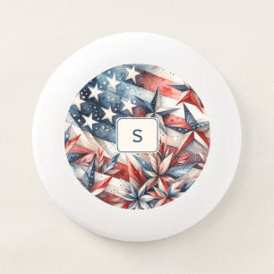 Red White and Blue Monogram Wham-O Frisbee