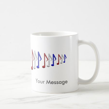 Red White And Blue Music Scale Notes Coffee Mug