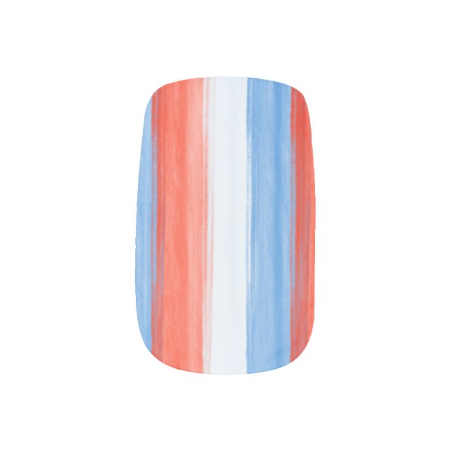 Red White and Blue Nails Minx Nail Wraps (Left Thumb)