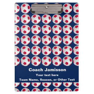 Red, White, and Blue, Name, Thanks Coach Soccer Clipboard