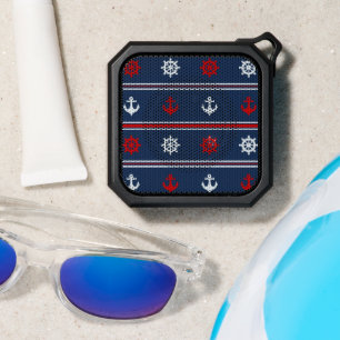 Red White And Blue Nautical Pattern Bluetooth Speaker