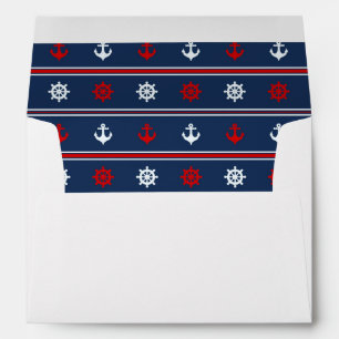 Red White And Blue Nautical Pattern Envelope