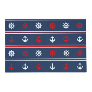 Red White And Blue Nautical Pattern Placemat