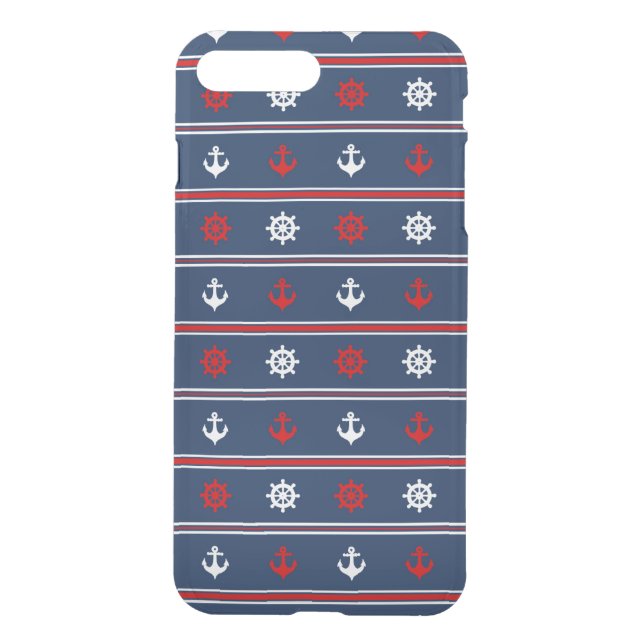 Red White And Blue Nautical Pattern Uncommon iPhone Case (Back)