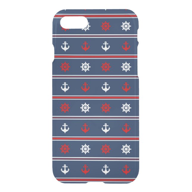 Red White And Blue Nautical Pattern Uncommon iPhone Case (Back)