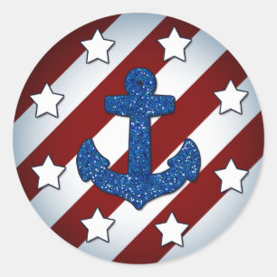 Red, White and Blue, Nautical Sticker